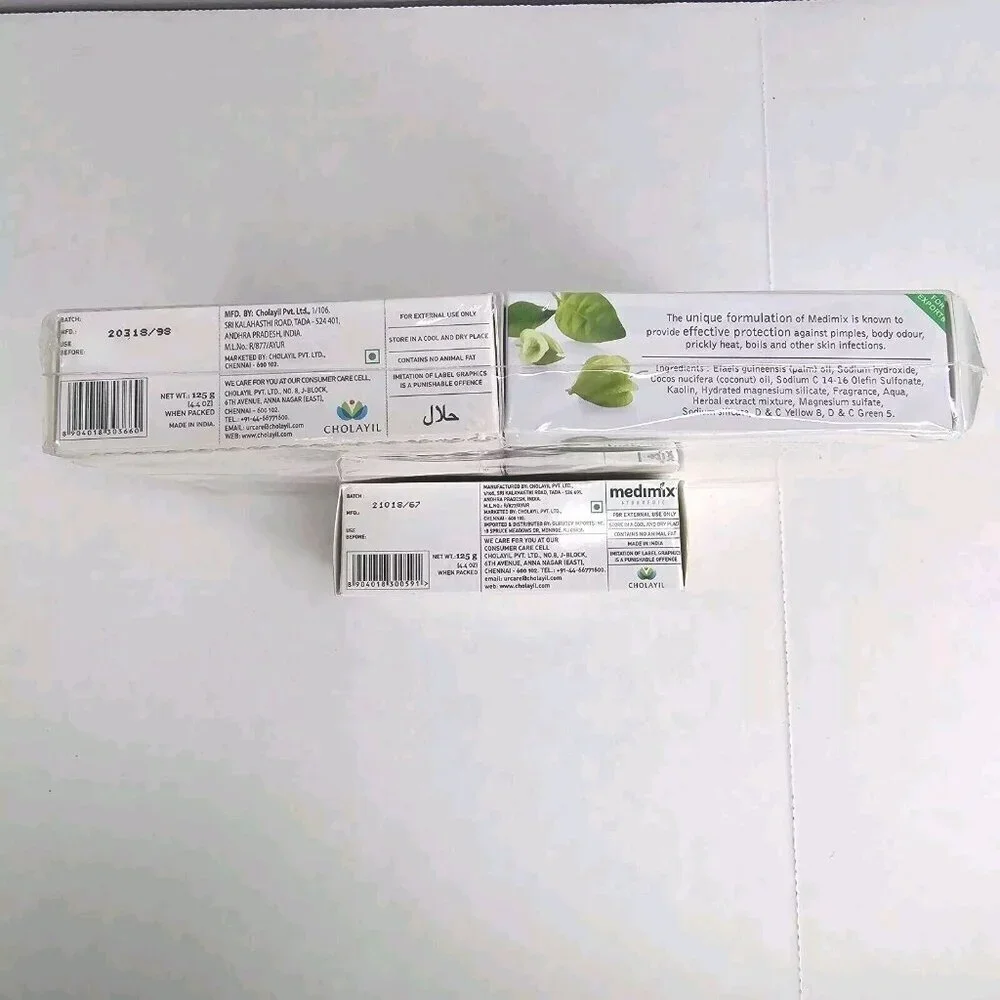 MEDIMIX AYURVEDIC Bar Soaps Lot of 5 4.4 oz Sandal Glycerin Turmeric Argan Herbs